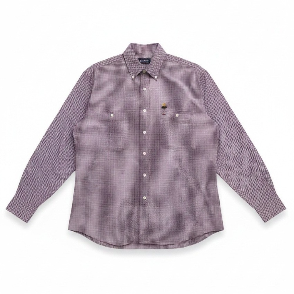 Gant New Haven Poplin Micro Check Button Down, Men's Large Long Sleeve‎ Shirt